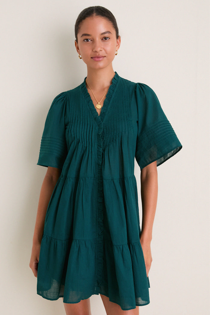 Exclusive Turquoise Roni Short Sleeve Dress