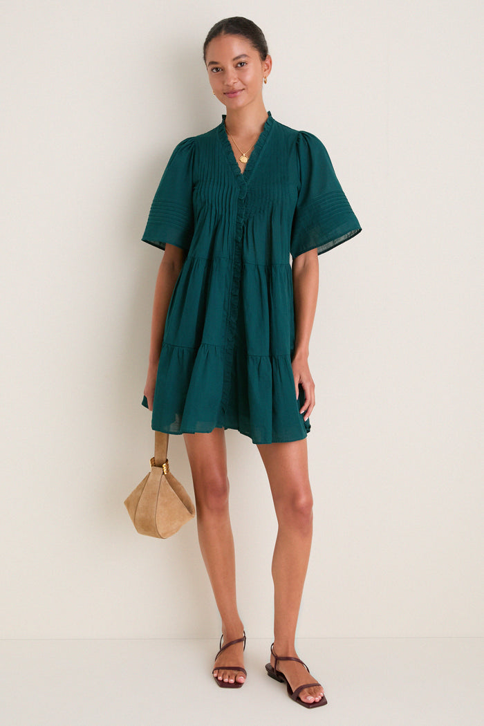 Exclusive Turquoise Roni Short Sleeve Dress