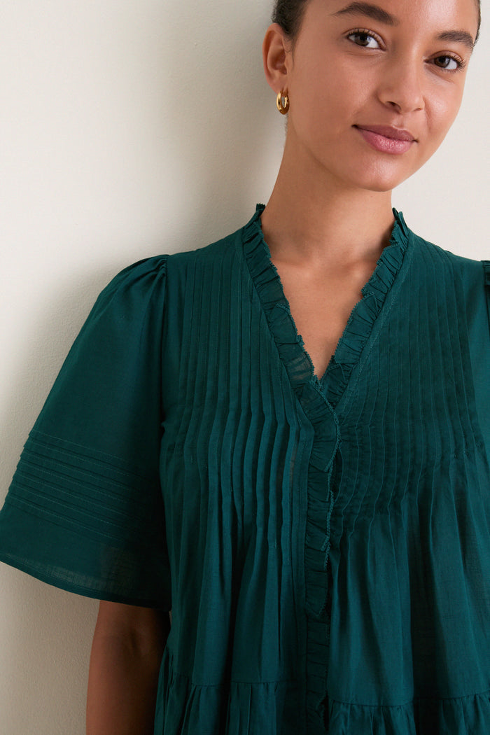 Exclusive Turquoise Roni Short Sleeve Dress
