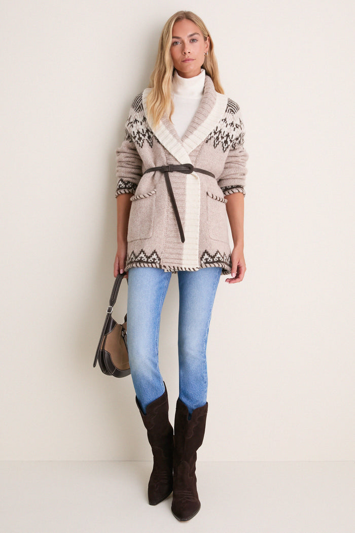 Fair Isle Blanket Stitch Harrow Cardigan