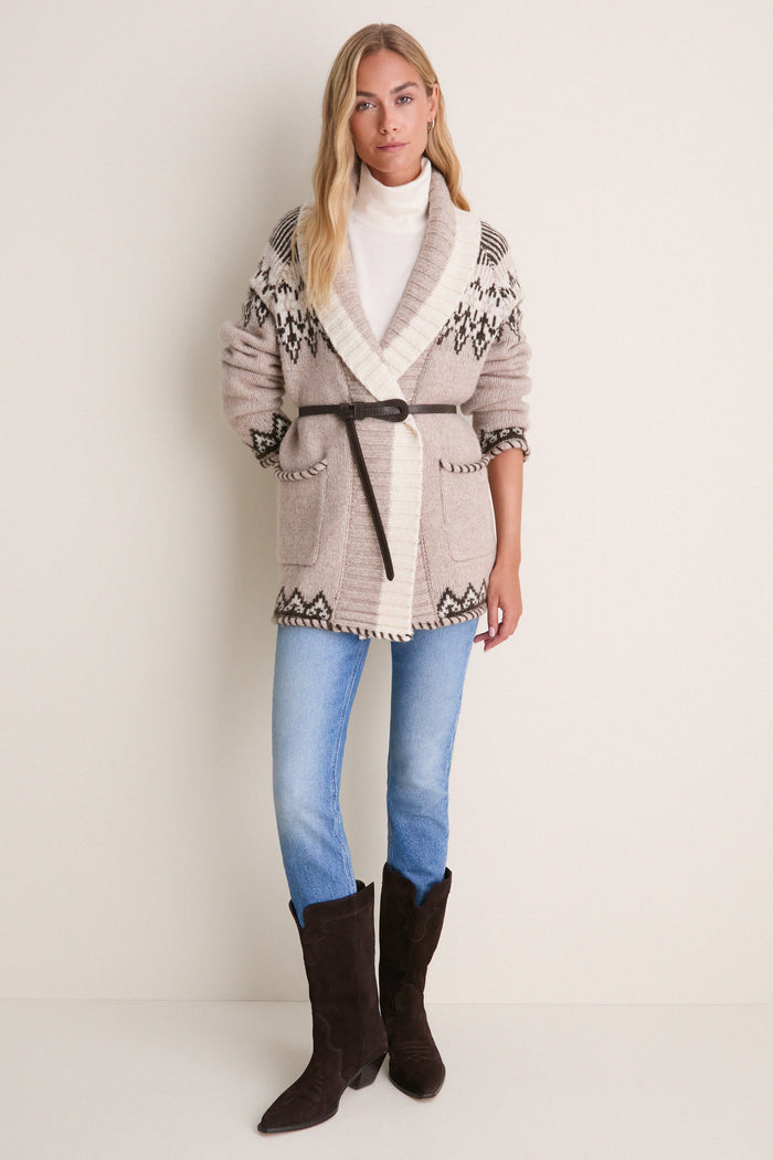 Fair Isle Blanket Stitch Harrow Cardigan