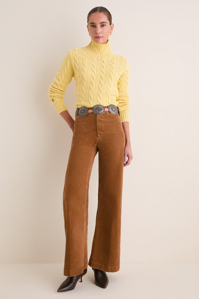Fall Yellow Long Sleeve Turtleneck Sweater