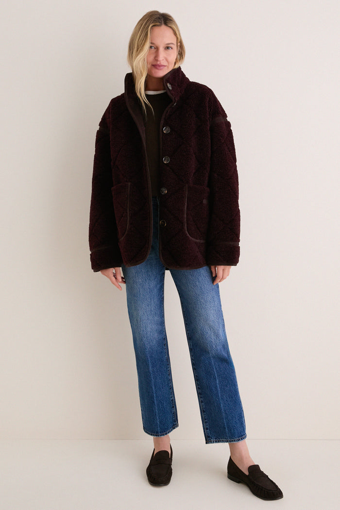 Fig and Ganache Maplewood Fleece Casual Jacket