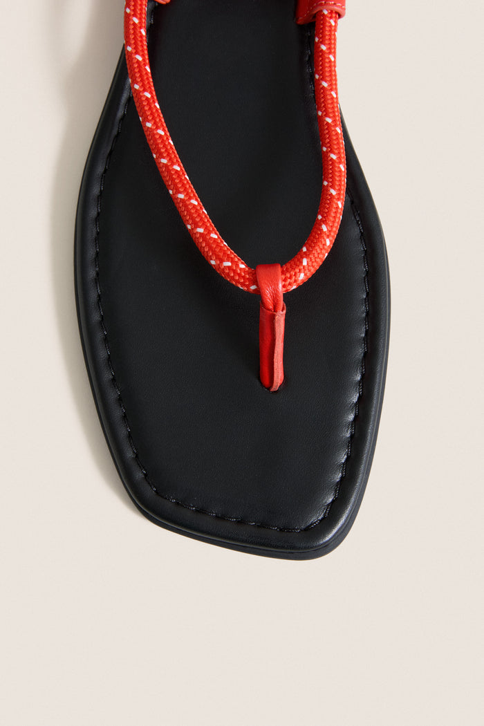 Flame Red Carmina Cord Sandals
