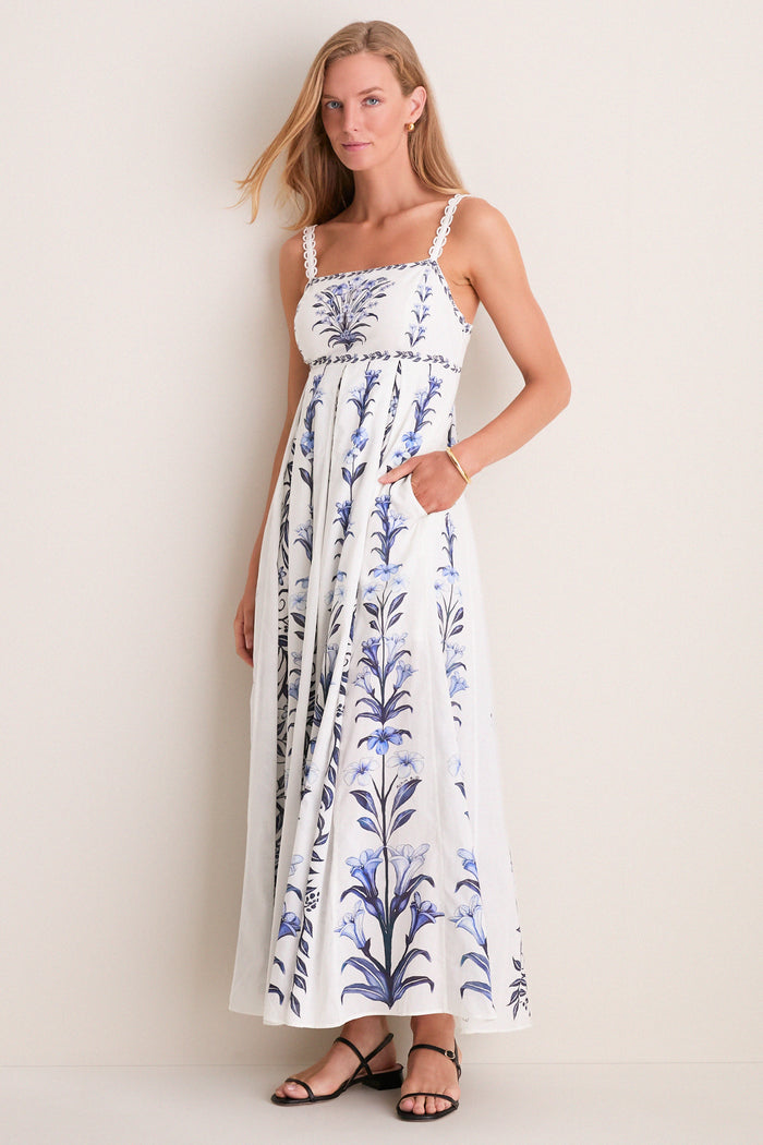 Flowers Arch Off-White Maxi Dress