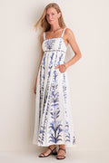 Flowers Arch Off-White Maxi Dress