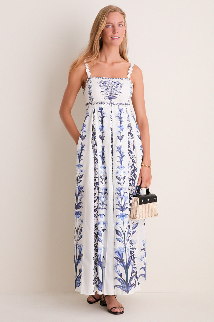 Flowers Arch Off-White Maxi Dress