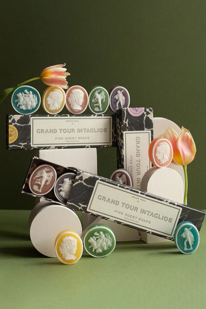 French Grand Antique Marble Grand Tour Collection of Intaglio Soaps