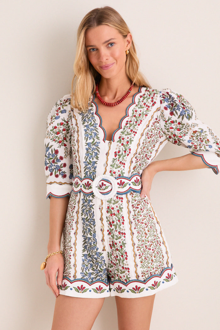 Fruit Beauty Off-White Romper