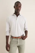 Gale Gray Lyons Stripe Performance Long Sleeve Polo