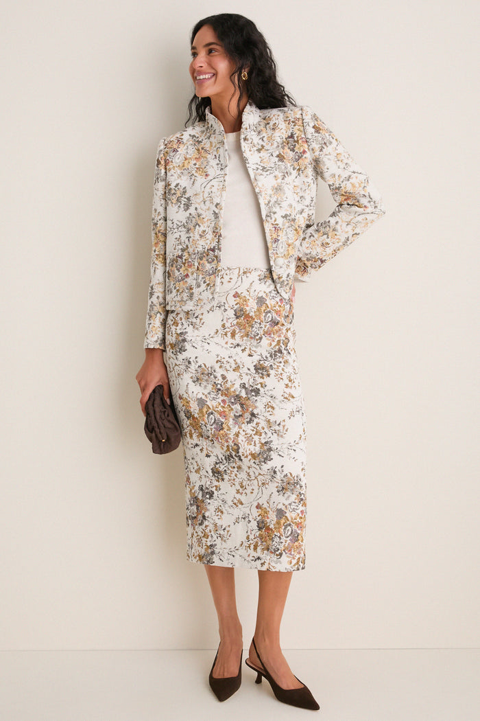 Georgetown Chenille Jacquard Cropped Dalton Jacket