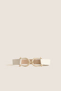 Gesso Grant Belt with classic horse-bit gold buckle, effortlessly high-end and adjustable. Crafted from 100% leather, this piece adds fun sophistication to any outfit.