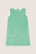 Girls Green French Terry Simple Dress