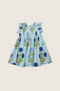 Girls Light Blue Dandelion Jaipur Dress