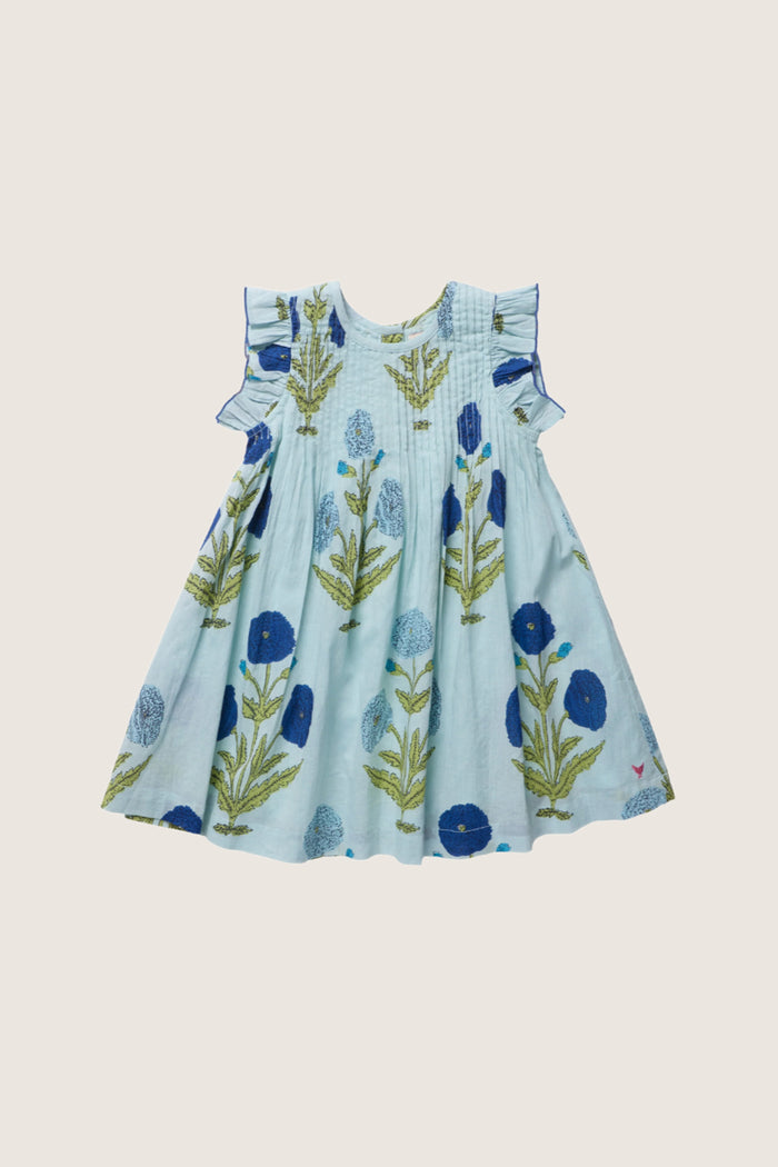 Girls Light Blue Dandelion Jaipur Dress
