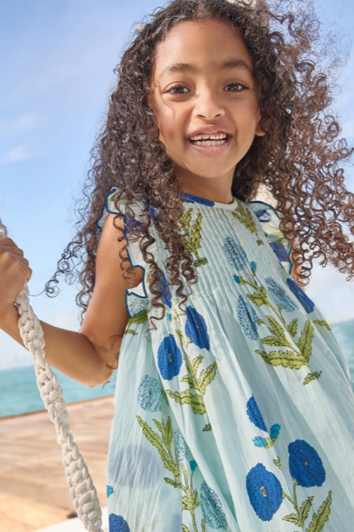 Girls Light Blue Dandelion Jaipur Dress