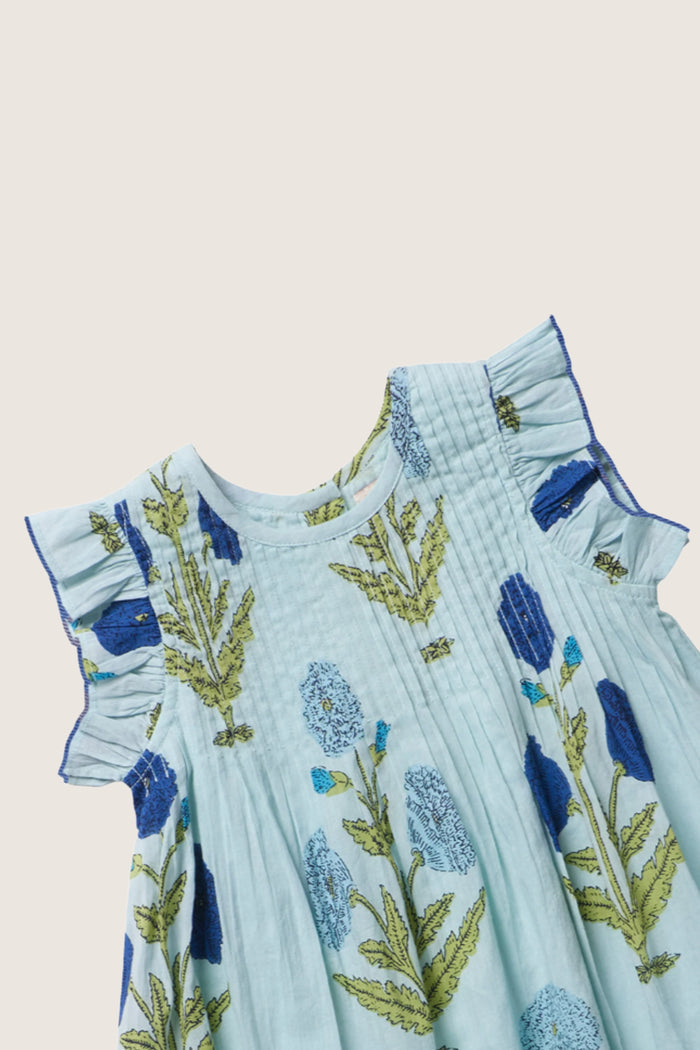 Girls Light Blue Dandelion Jaipur Dress