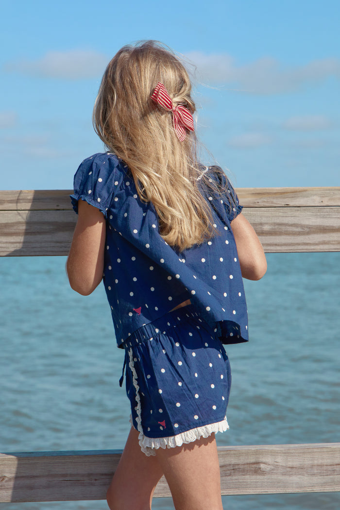 Girls Navy Polka Dot Millie Set
