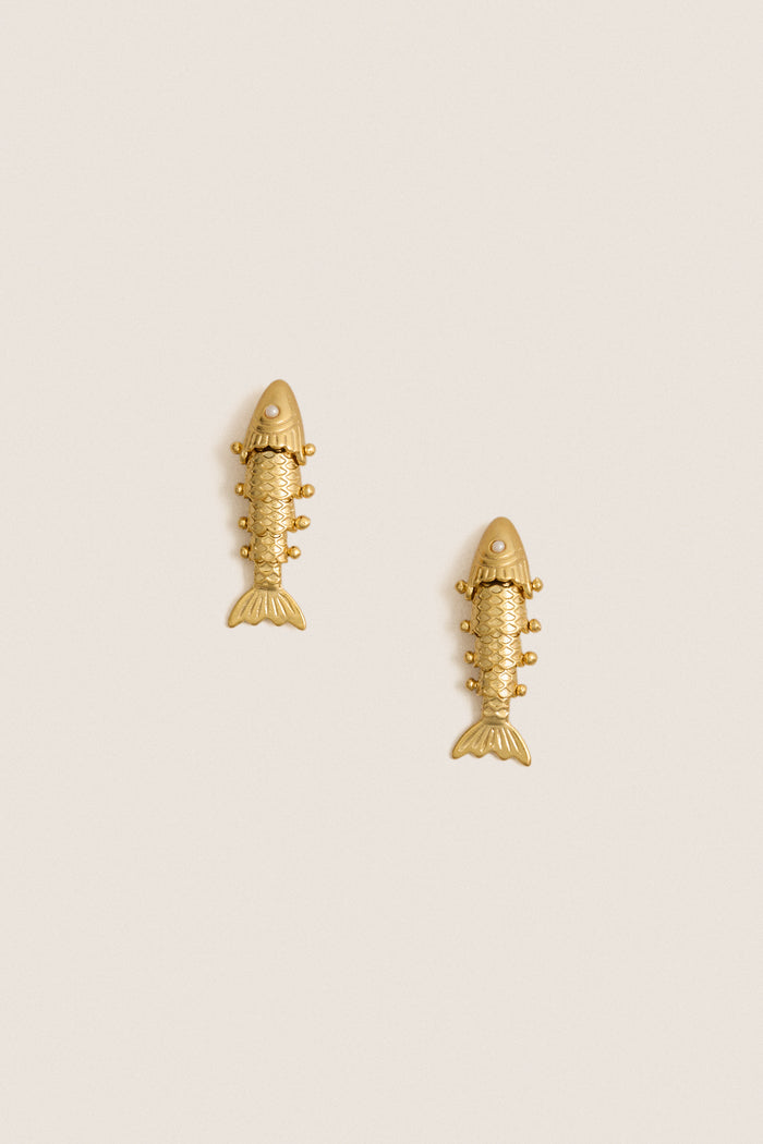 Gold Anchovy Earrings