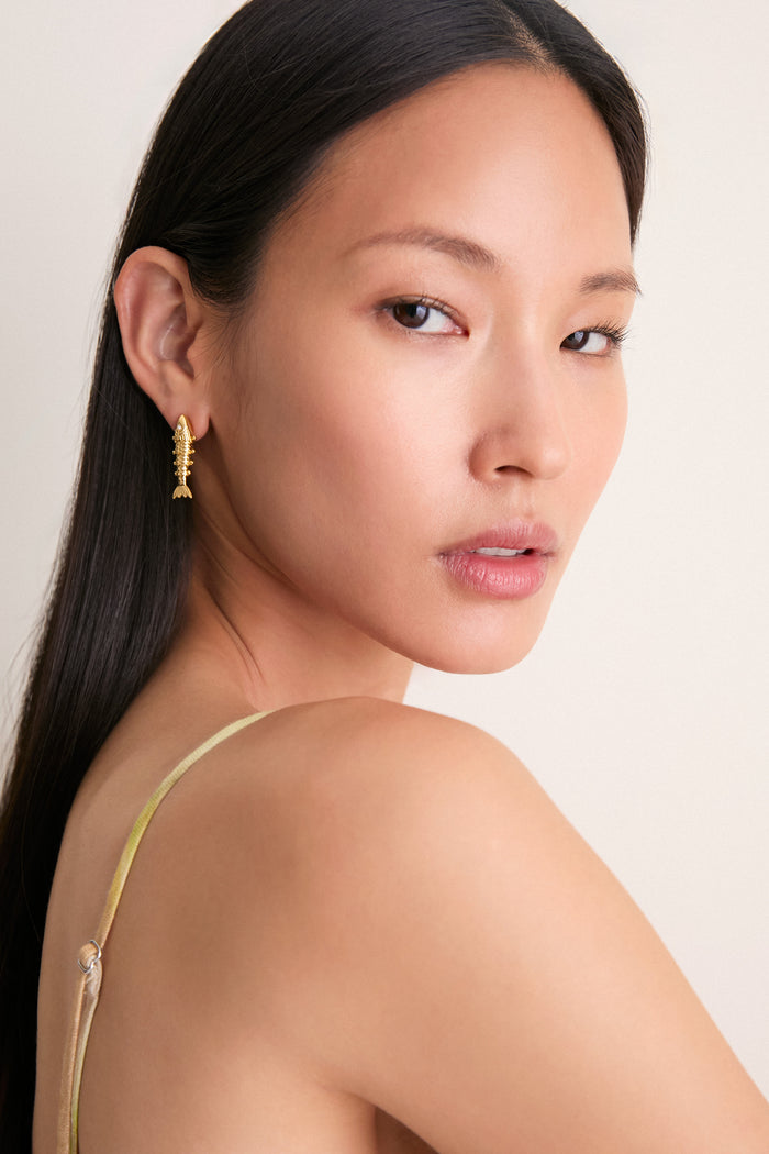 Gold Anchovy Earrings