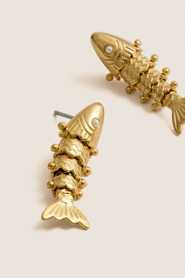 Gold Anchovy Earrings
