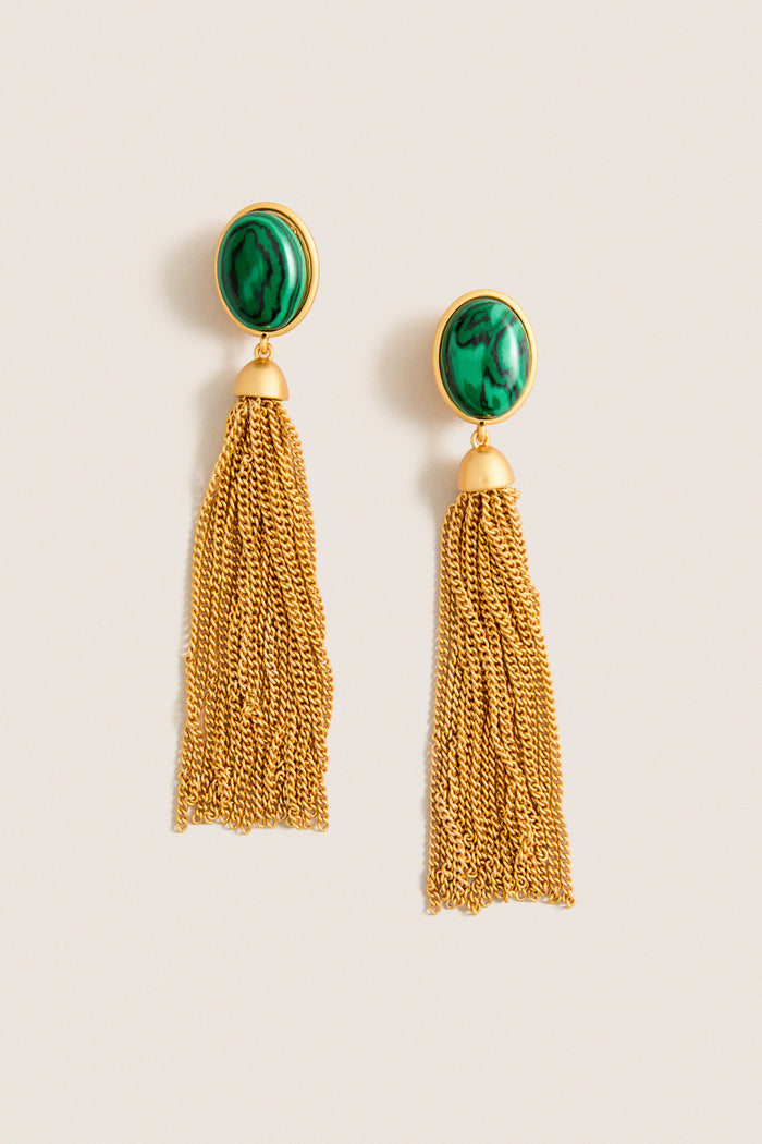 Gold and Green Vega Earrings