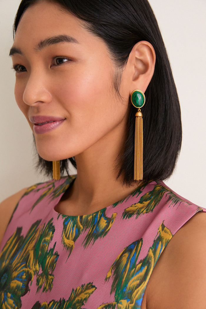Gold and Green Vega Earrings