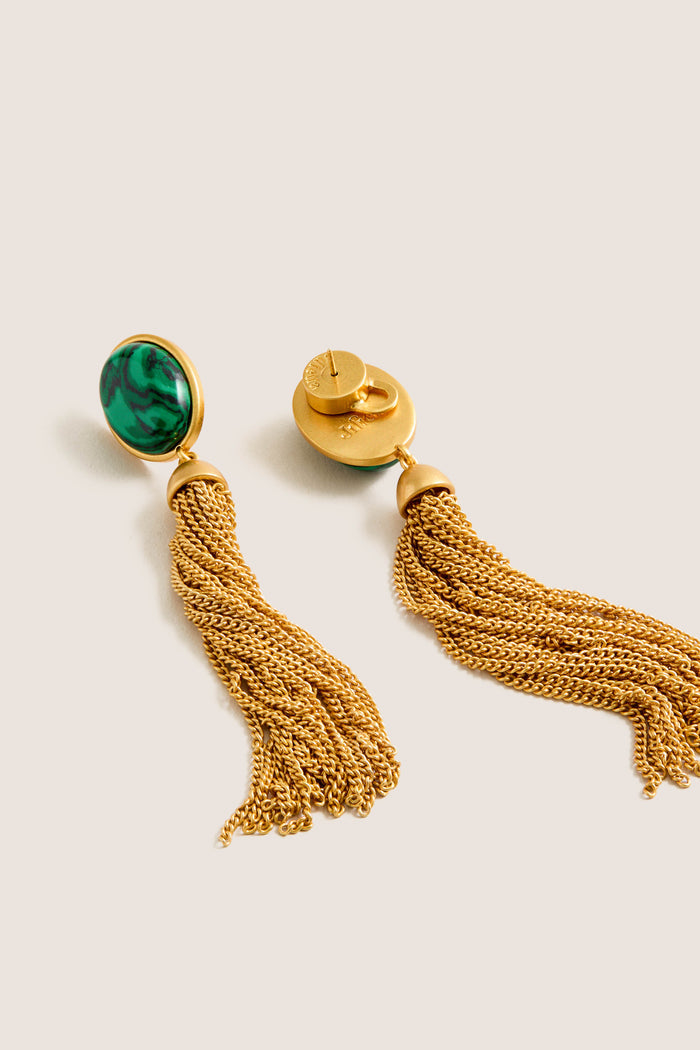 Gold and Green Vega Earrings