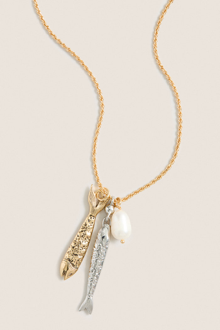 Gold and Silver Sardina Necklace