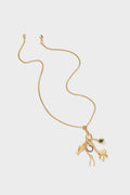 Gold Buona Fortuna Necklace features a classic gold-tone chain with five fun, dangling charms for an effortless, high-end look. Perfect for adding playful elegance.