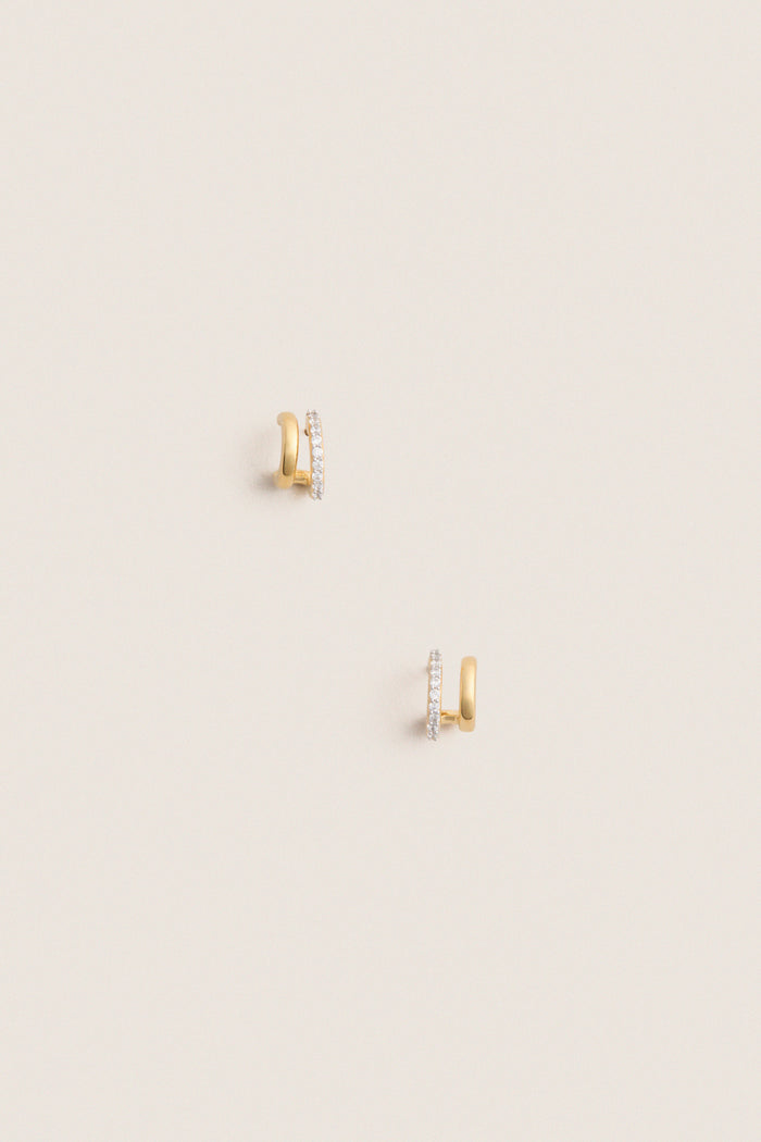 Gold Classic Double Huggie Earrings