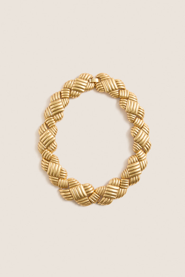 Gold Lattice Collar Necklace
