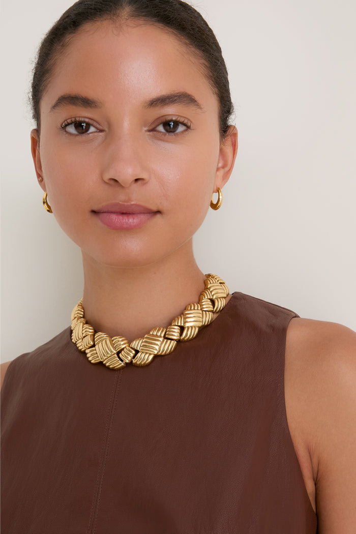 Gold Lattice Collar Necklace