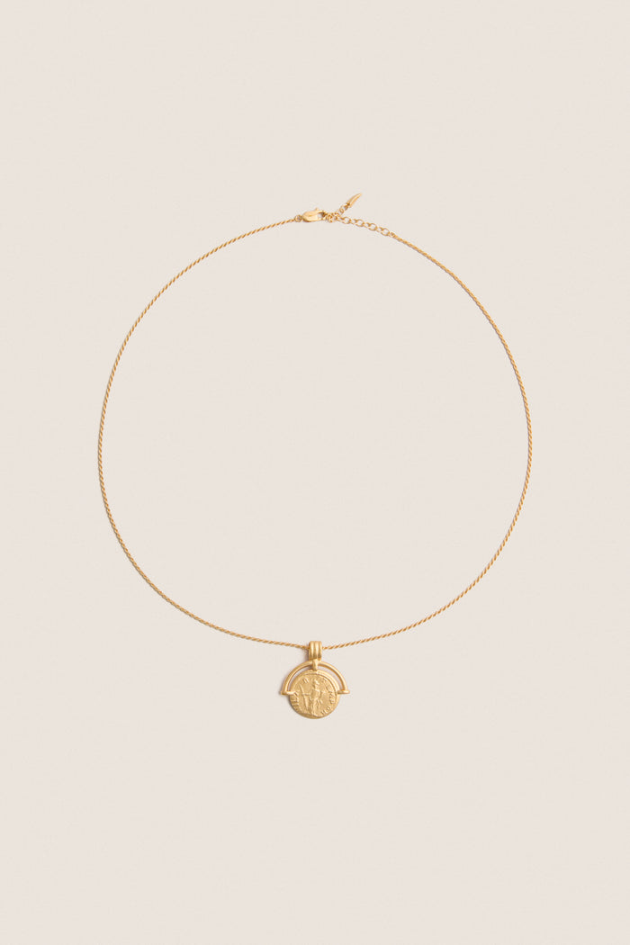 Gold Lucy Williams Medium Engravable Roman Coin Necklace