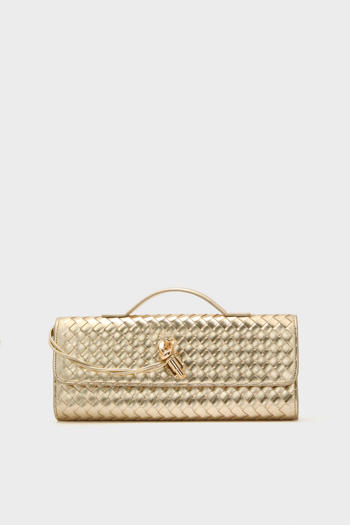 Gold Metallic Alice Clutch Bag
