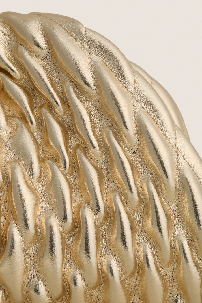 Gold Metallic Lacey Clutch Bag