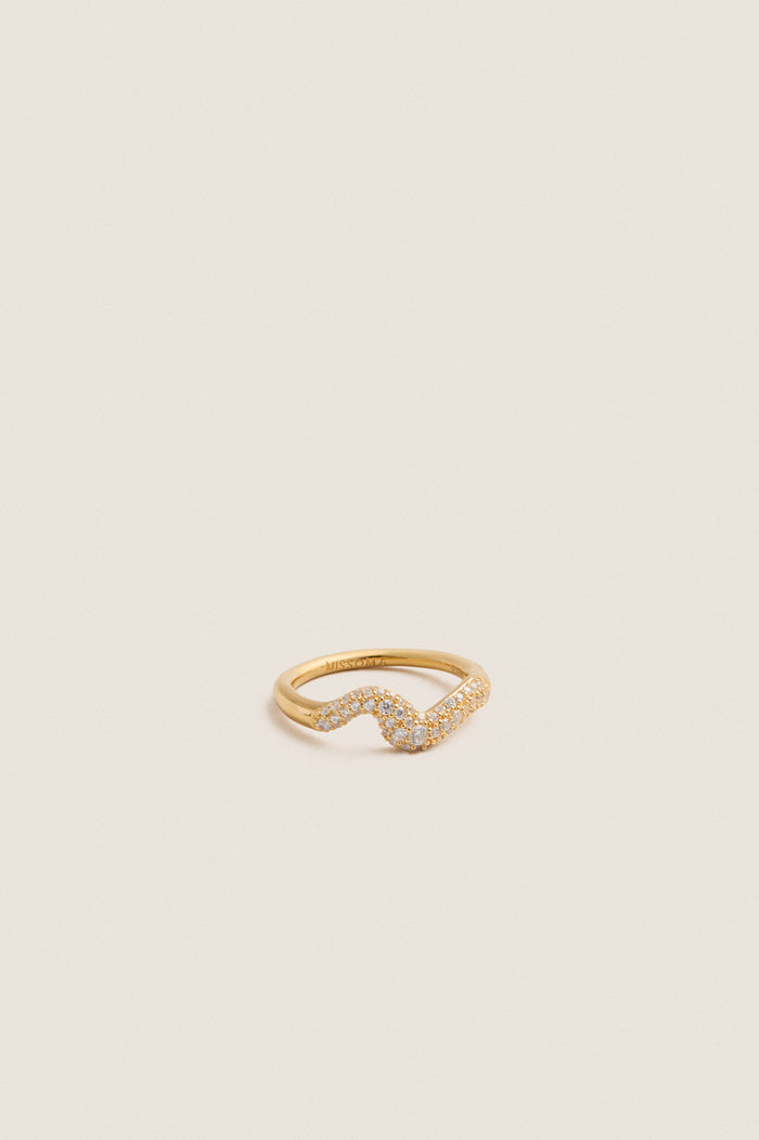 Gold Molten Snow Stacking Ring