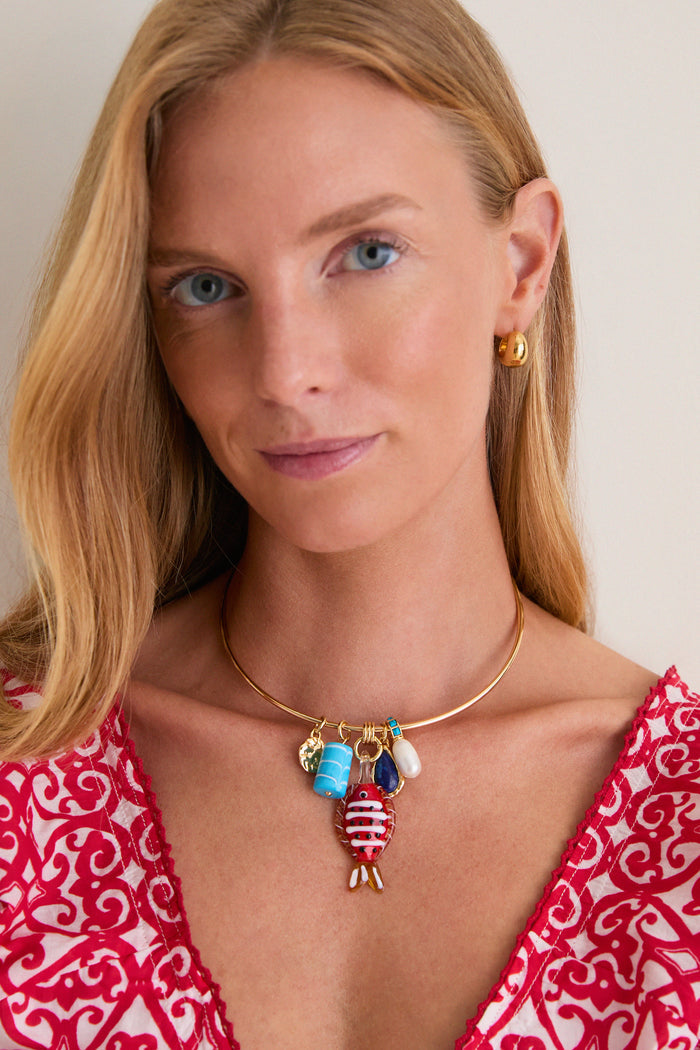 Gold Multi Semi Stone Alara Collar