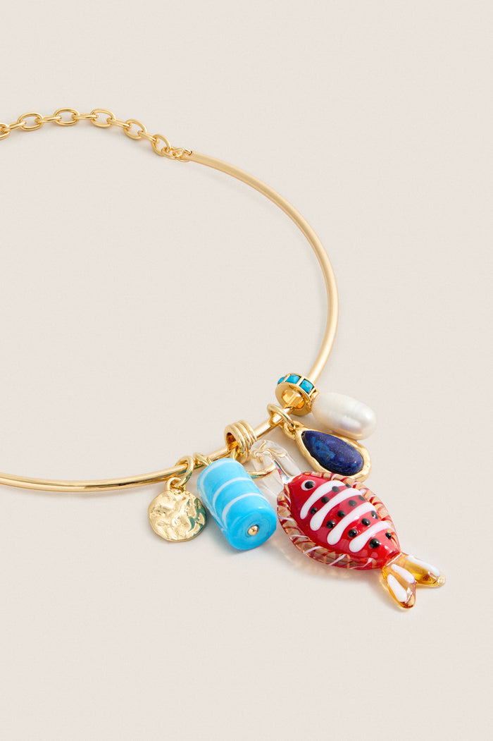 Gold Multi Semi Stone Alara Collar