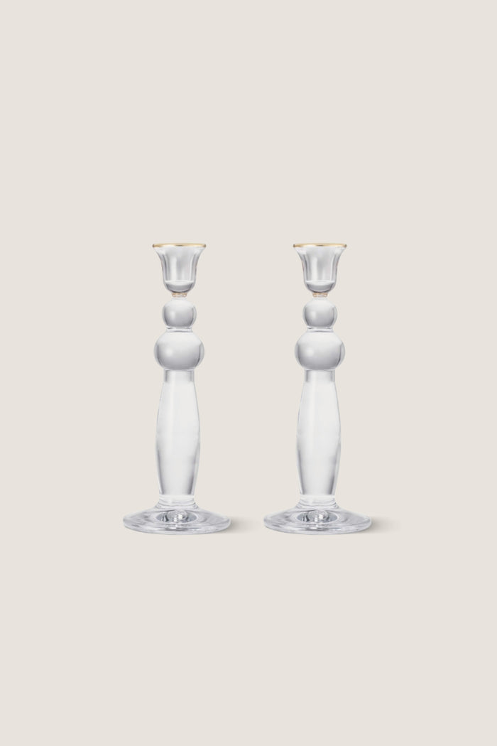 Gold Rim Sancia Extra Tall Taper Candleholders