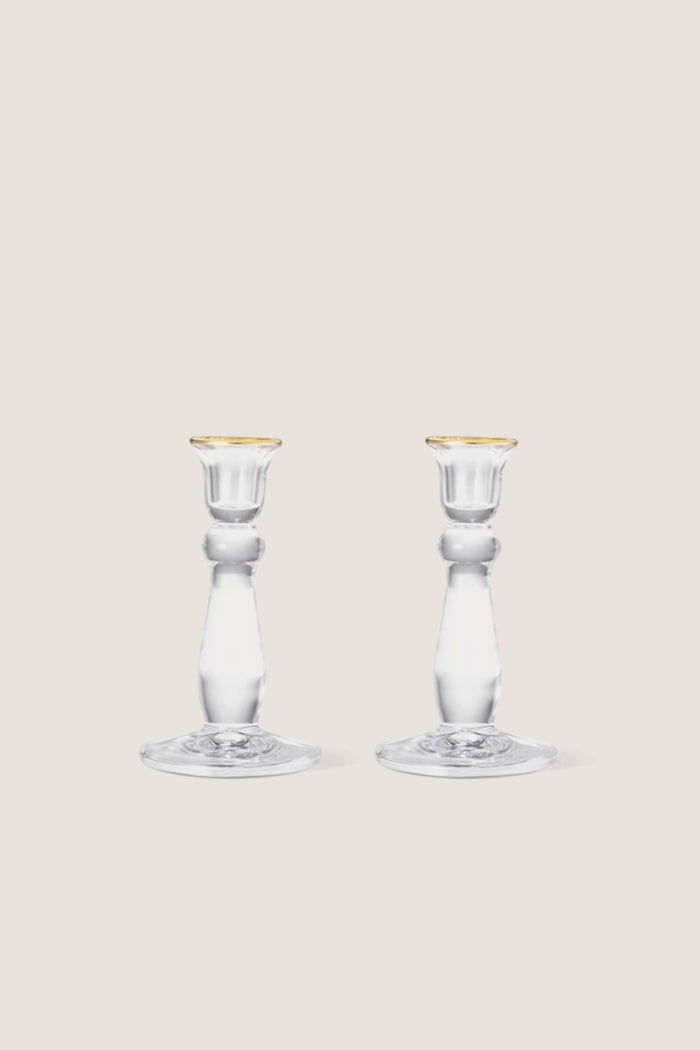 Gold Rim Sancia Tall Taper Candleholders