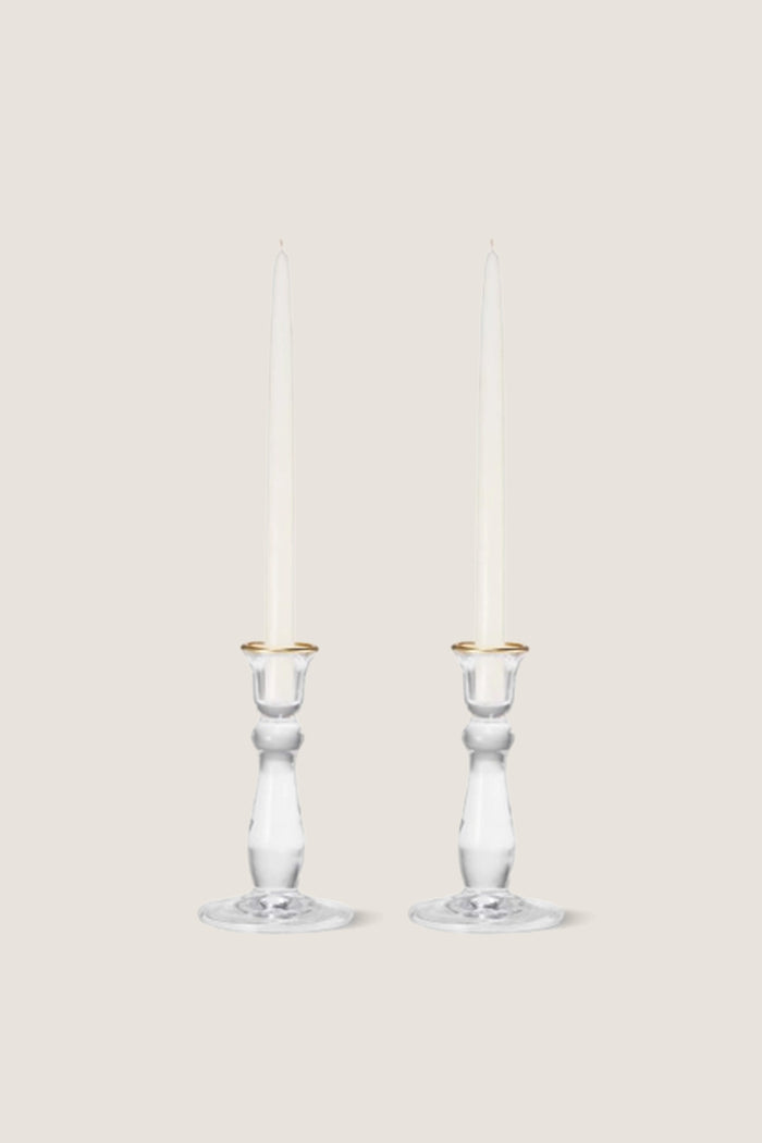 Gold Rim Sancia Tall Taper Candleholders