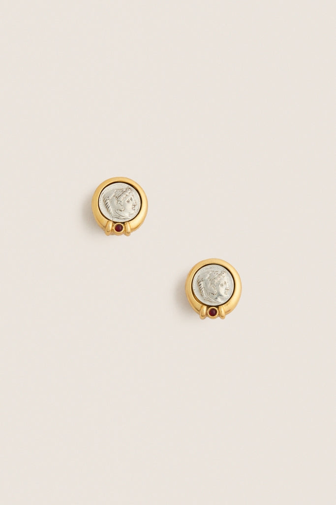 Gold Roman Coin Earrings