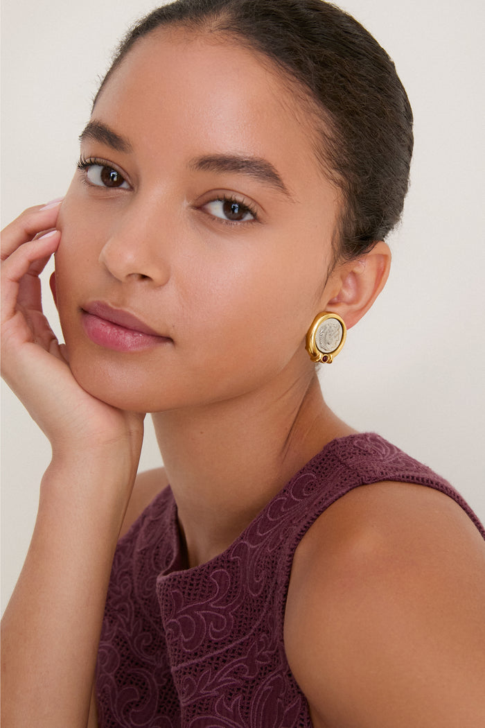 Gold Roman Coin Earrings