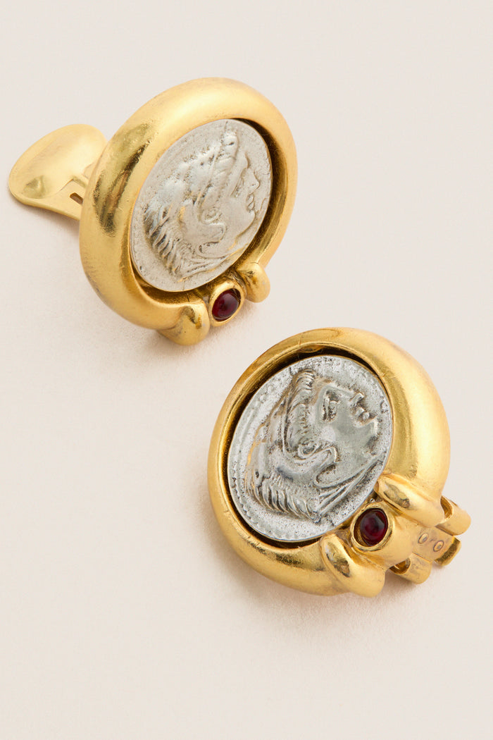 Gold Roman Coin Earrings
