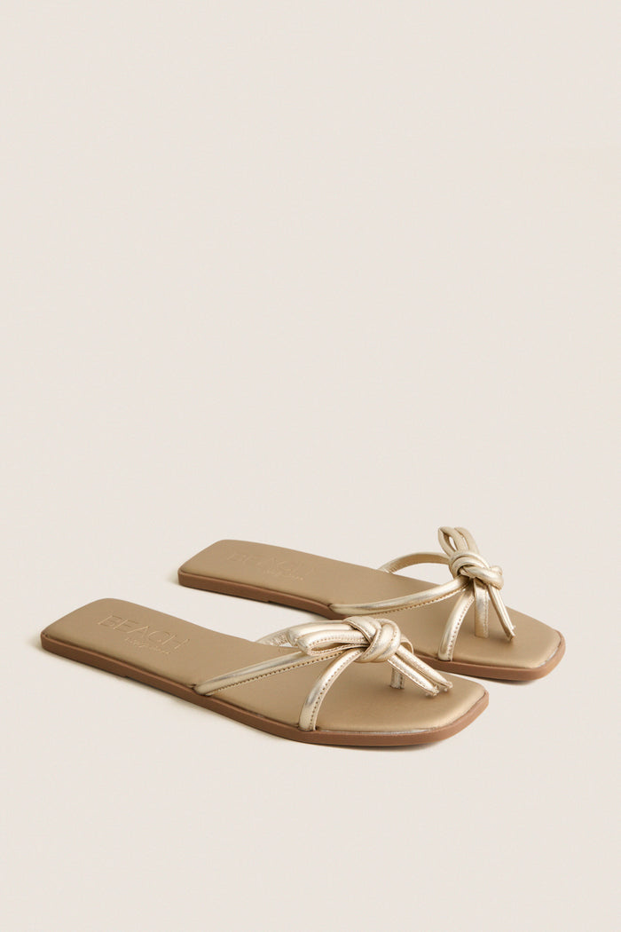 Gold Ruthie Bow Sandals