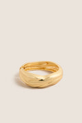 Gold Wave Hinged Bangle Bracelet