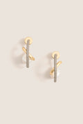 Gold Waverly Earrings: Classic, effortless drop earrings with a fun mix of polished gold and pavé crystal loops, accented by a high-end pearl detail.