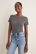 Graphite Cashmere Silk Katie Tee