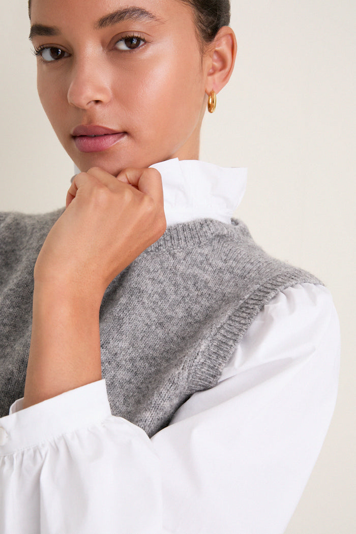 Gray Ella Sweater Blouse